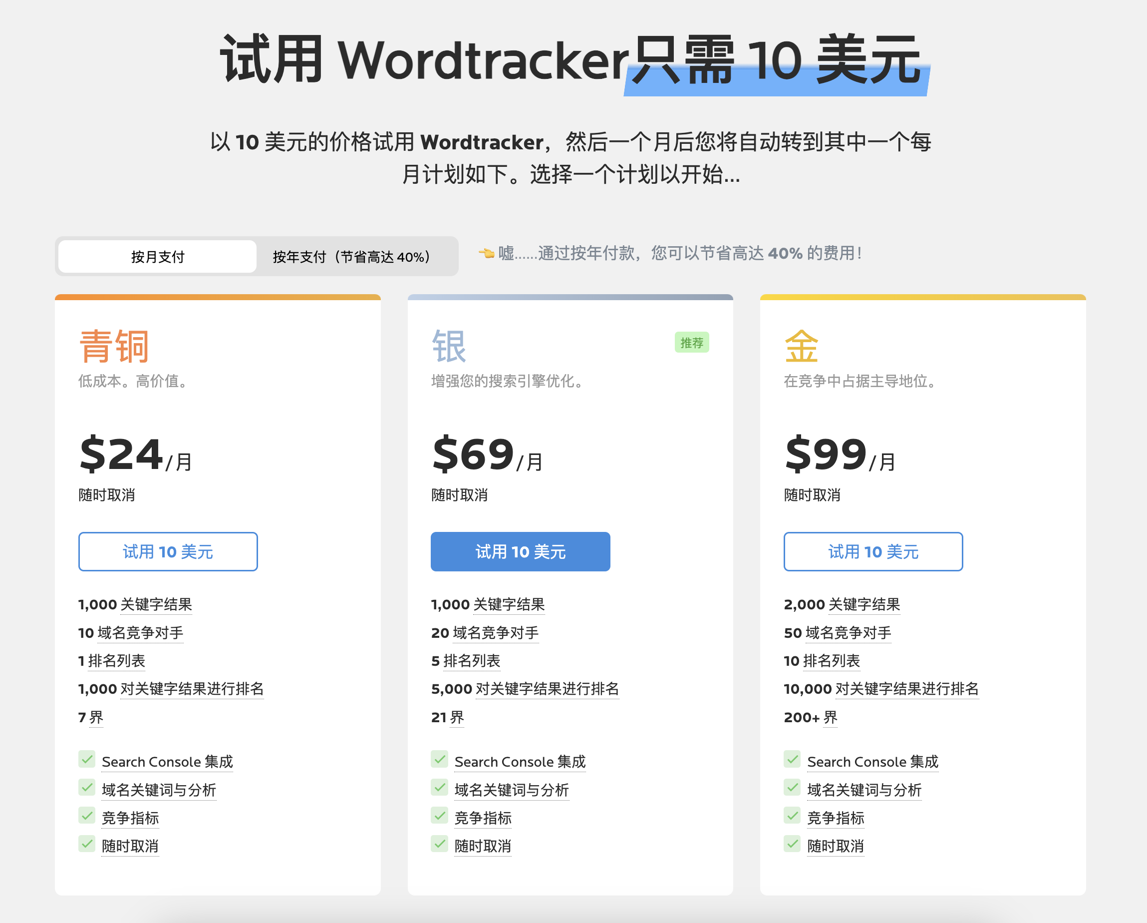 关键词研究工具Wordtracker